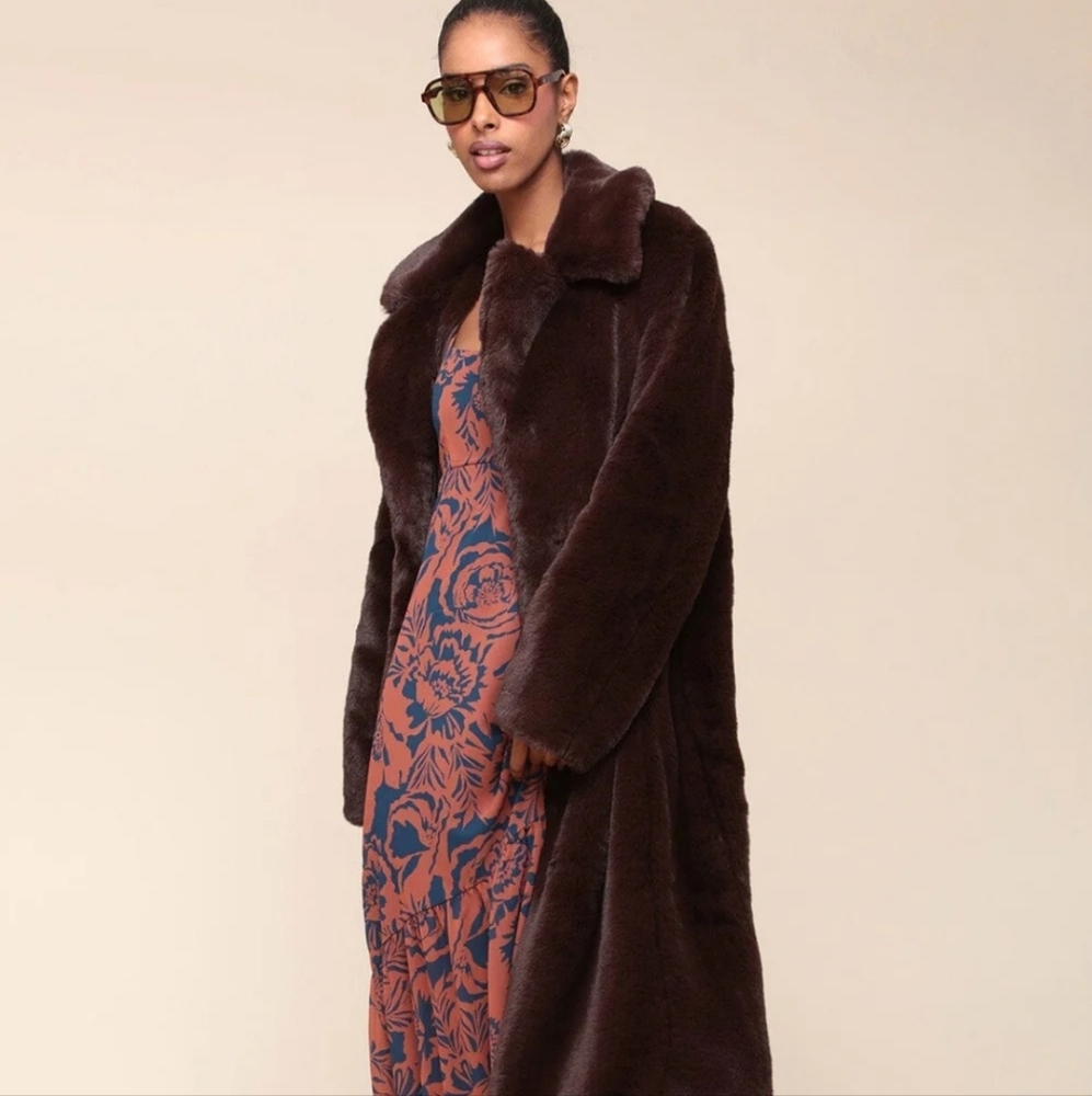 Avec Les Filles Notch Collar Maxi Coat
